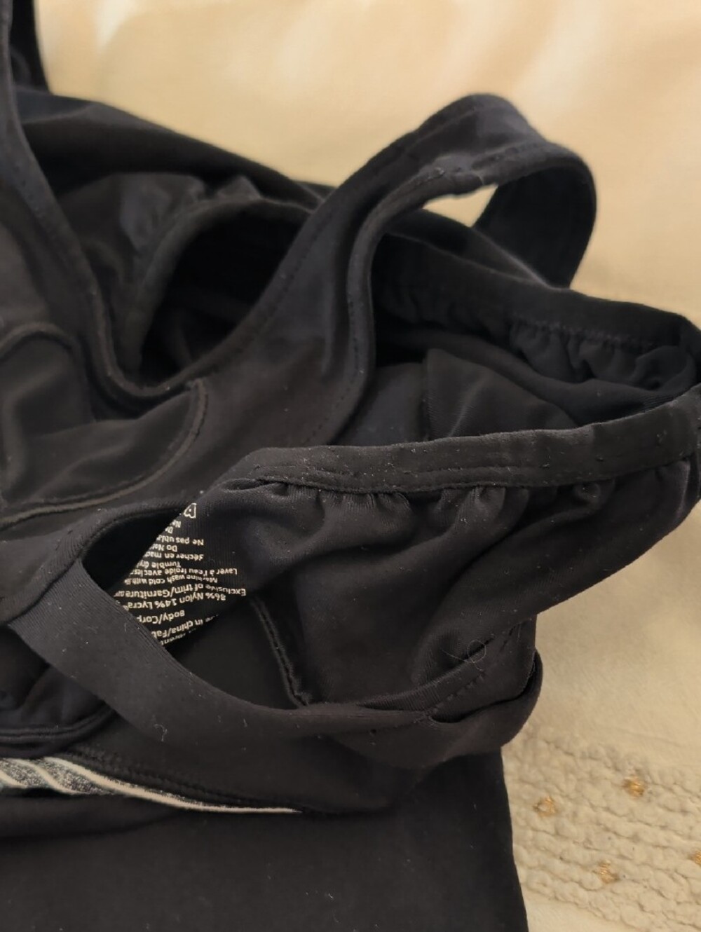 Black Racerback Tank with Heart Cutout and Silver Accent Band - Picture 4 of 5